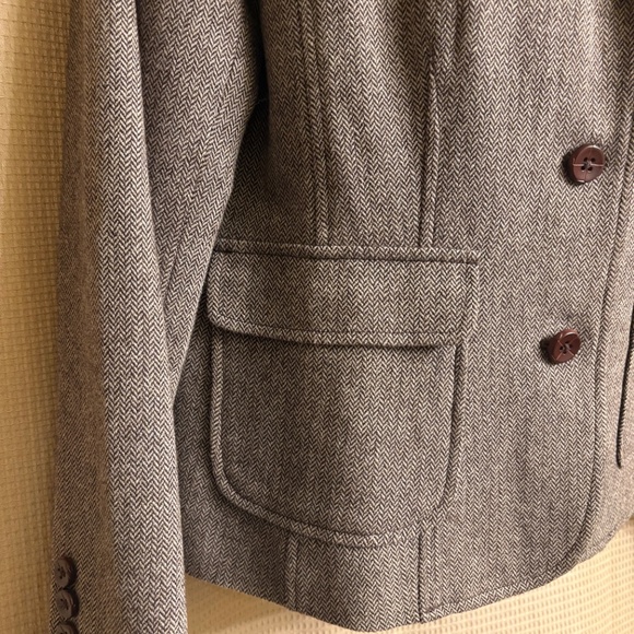 Share Eddie Bauer Wool Tweed Brown Blazer Jacket Women's 12 - Picture 4 of 11